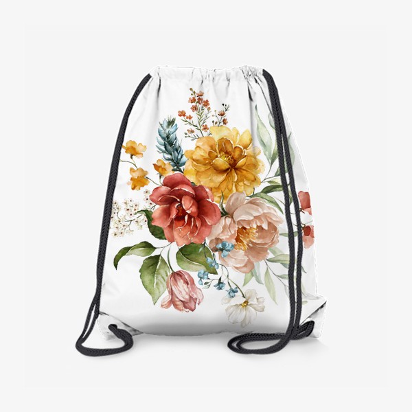 Рюкзак «Букет цветов акварель»