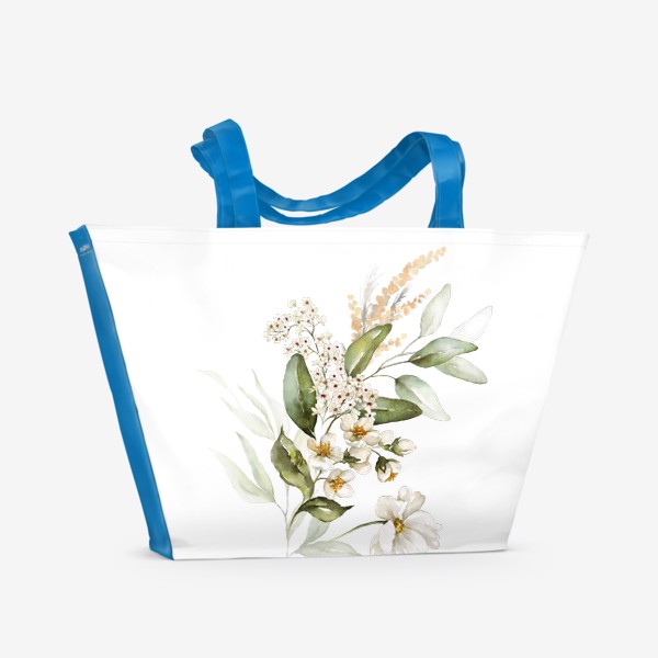 Пляжная сумка &laquo;Букет цветов акварель&raquo;