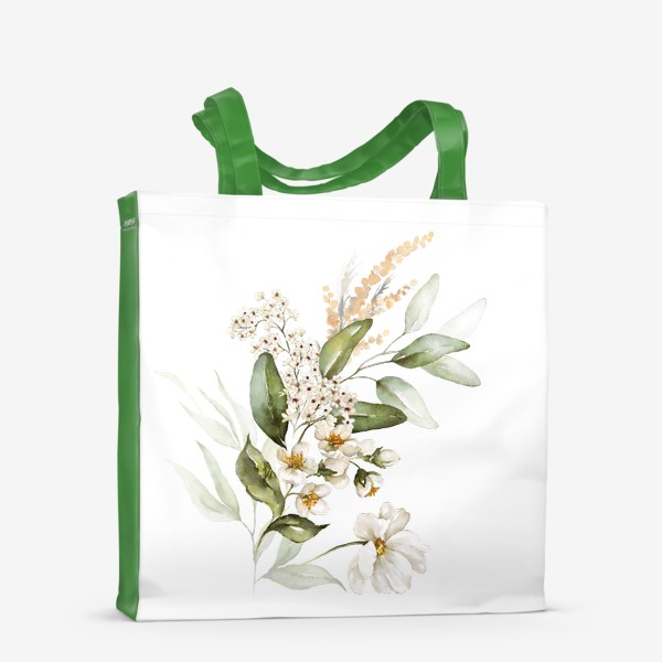 Сумка-шоппер «Букет цветов акварель»