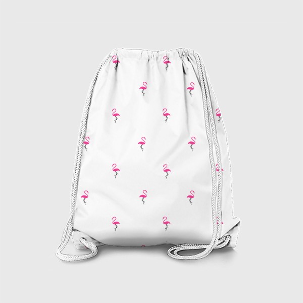 Рюкзак «Фламинго на белом фоне, бесшовный паттерн»