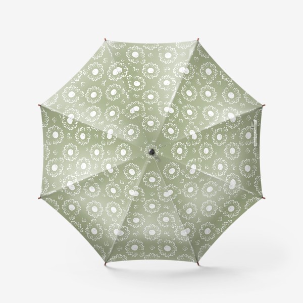 Зонт «Ромашки белые на зеленом»