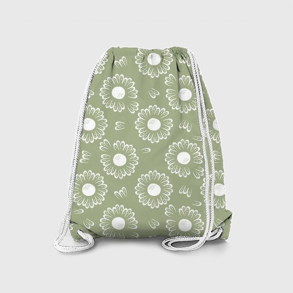 Рюкзак «Ромашки белые на зеленом»