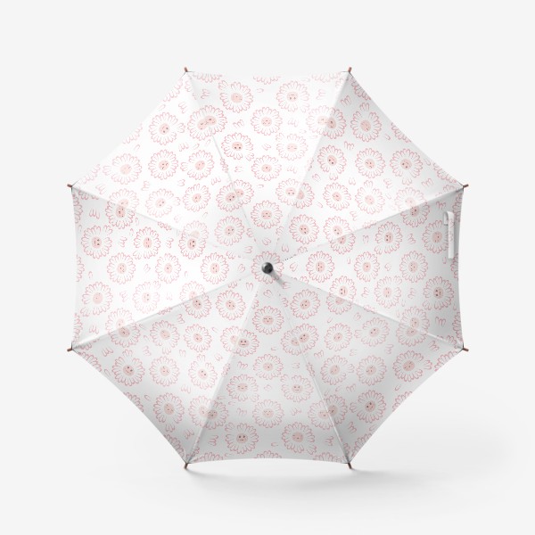 Зонт «смешные ромашки, розовый»