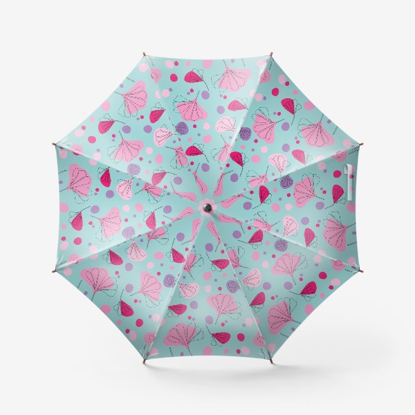 Зонт &laquo;Абстрактные цветы и горошек. Бесшовный принт с абстрактными цветами.&raquo;