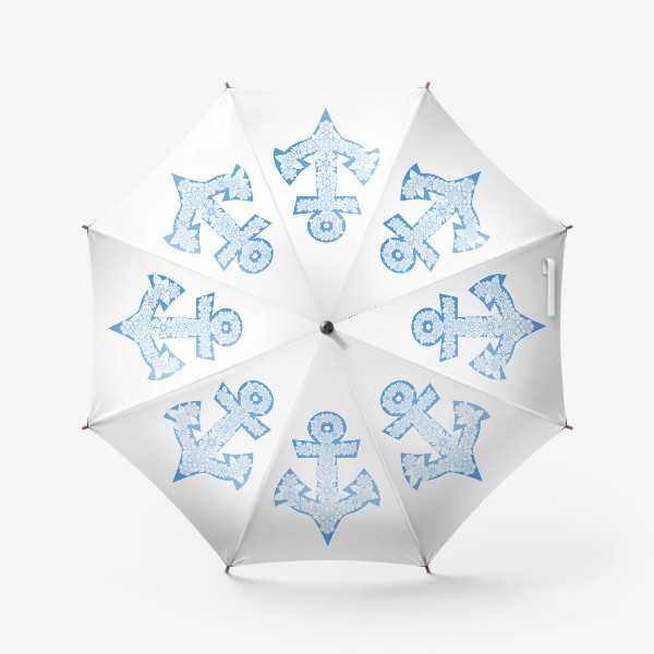 Зонт «Романтический якорь с цветами»