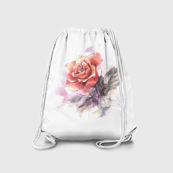 Рюкзак «Красная роза акварелью»