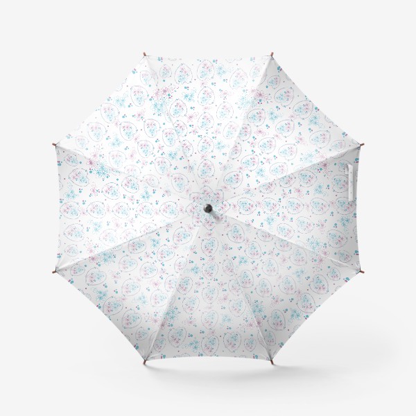 Зонт «Сердечки и цветы. Бесшовный паттерн с сердечками и цветами.»