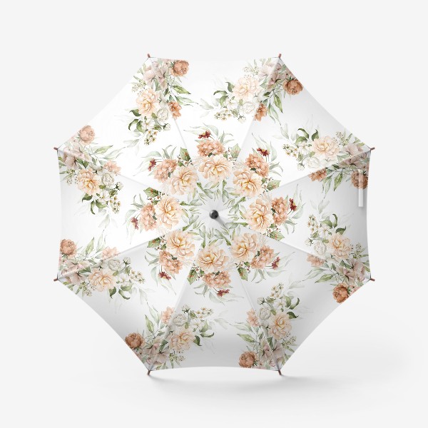 Зонт «Акварельные цветы паттерн»