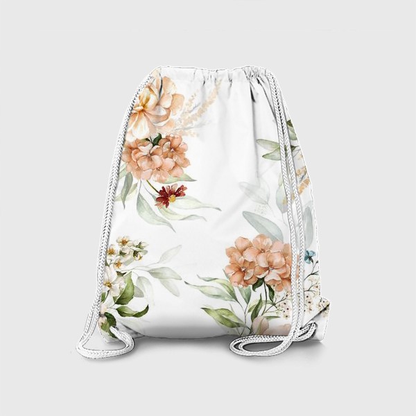 Рюкзак «Акварельные цветы паттерн»