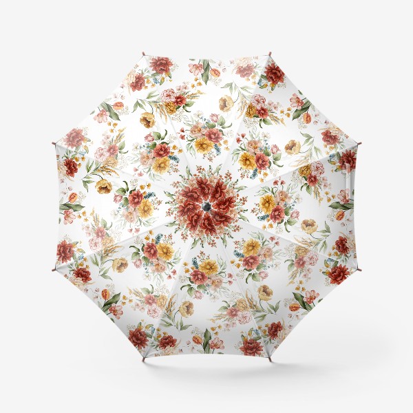 Зонт «Яркий принт акварельные цветы»