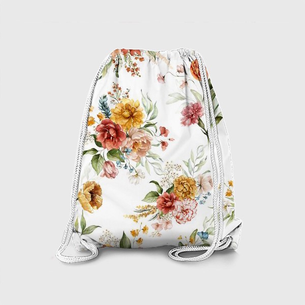 Рюкзак «Яркий принт акварельные цветы»