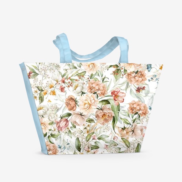 Пляжная сумка «Акварель цветы букеты»