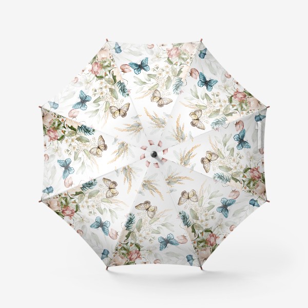 Зонт «Акварель цветы и бабочки»