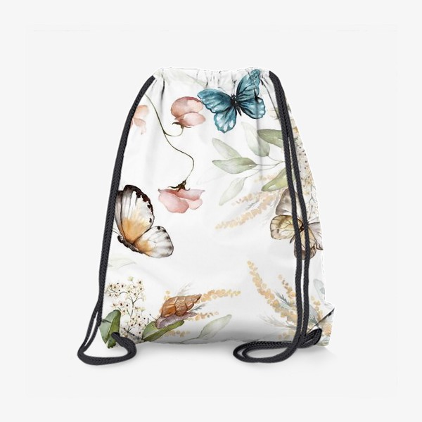 Рюкзак «Акварель цветы и бабочки»