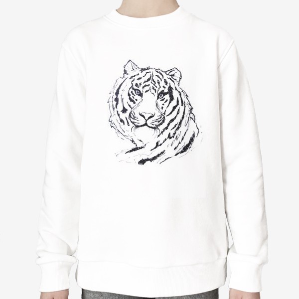 Свитшот «Черно-белая мордочка тигра »