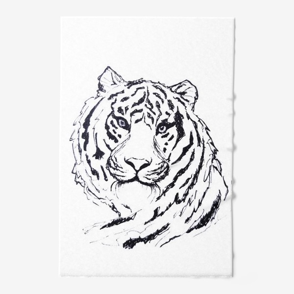 Полотенце «Черно-белая мордочка тигра »