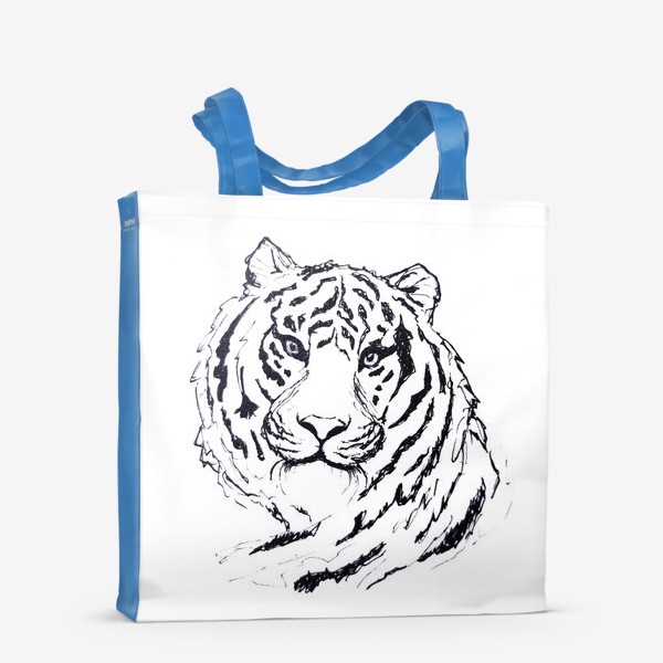 Сумка-шоппер «Черно-белая мордочка тигра »