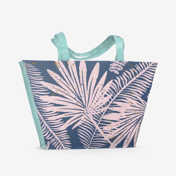 Пляжная сумка «Абстракция - модерн - геометрия - тропические листья»