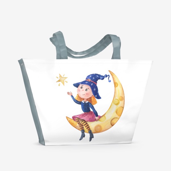 Пляжная сумка «Милая ведьмочка на месяце»