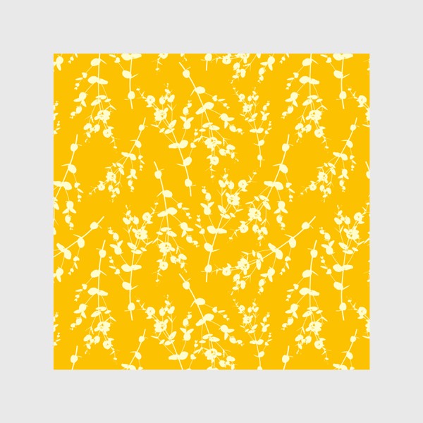 Шторы «Паттерн Растения на желтом фоне»