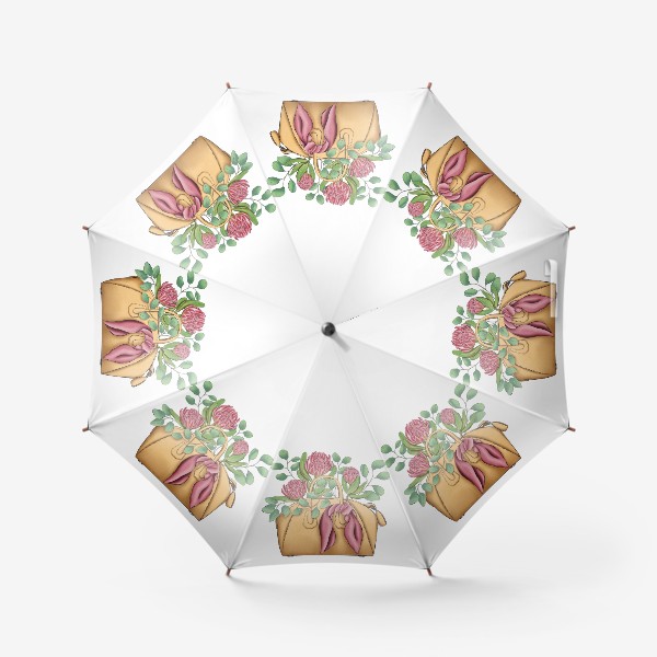 Зонт «Сумочка с цветами»