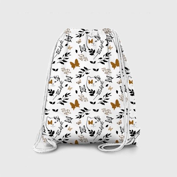 Рюкзак «Паттерн Кошка с бабочками»