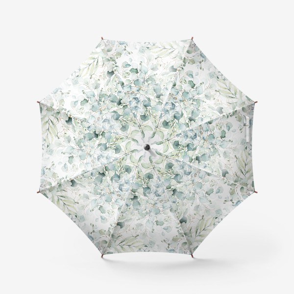 Зонт «Акварель зеленые ветки эвкалипта»