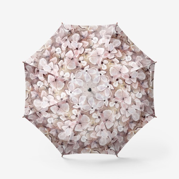 Зонт « Мороженое гортензия, цветы акварель»