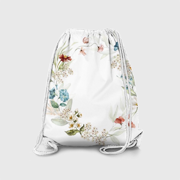Рюкзак «Венок из цветов. Акварель»
