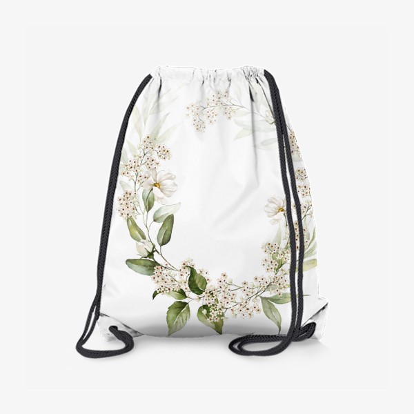 Рюкзак «Красивый букет. Венок акварельных цветов»