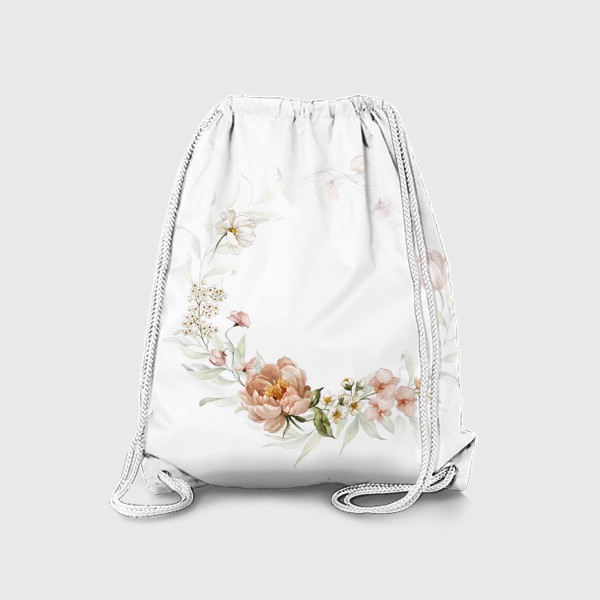 Рюкзак «Нежный венок акварельных цветов»