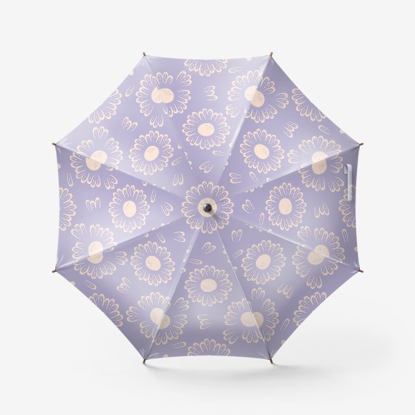 Зонт «Ромашки пастель, сиреневый »