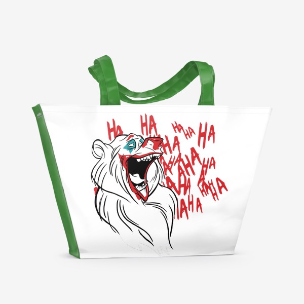 Пляжная сумка «Медведь Джокер в стиле Дисней - Диснейфикация»