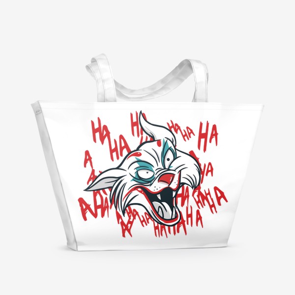 Пляжная сумка «Кот Джокер в стиле Дисней - Диснейфикация»
