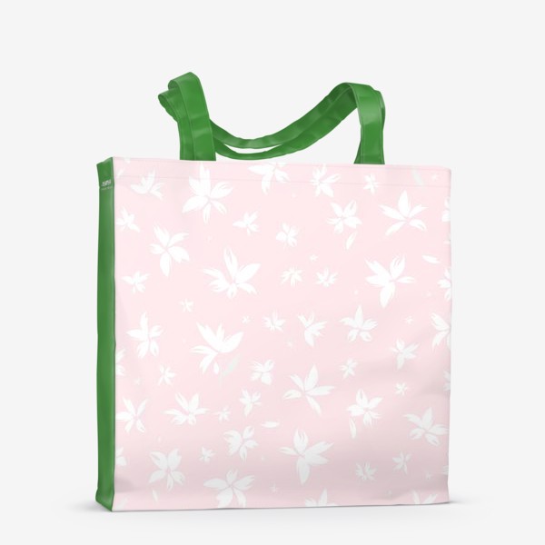 Сумка-шоппер «нежные цветы на розовом»