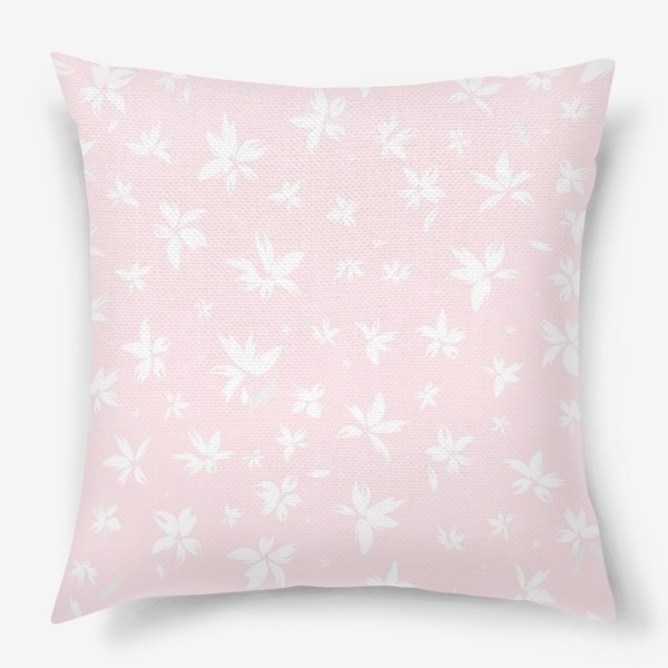 Подушка «нежные цветы на розовом»
