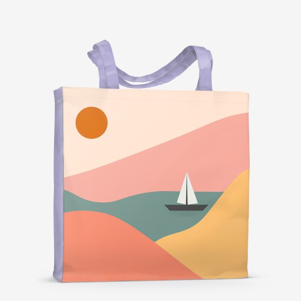 Сумка-шоппер «Море, лодка, горы.»