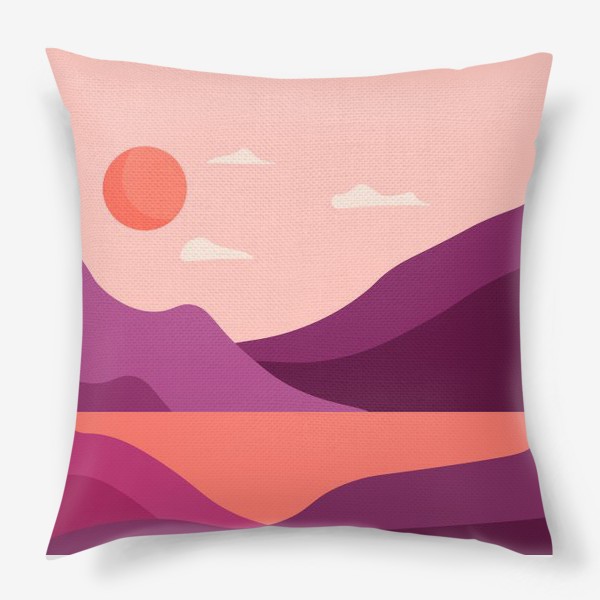 Подушка «Пейзаж с солнцем»