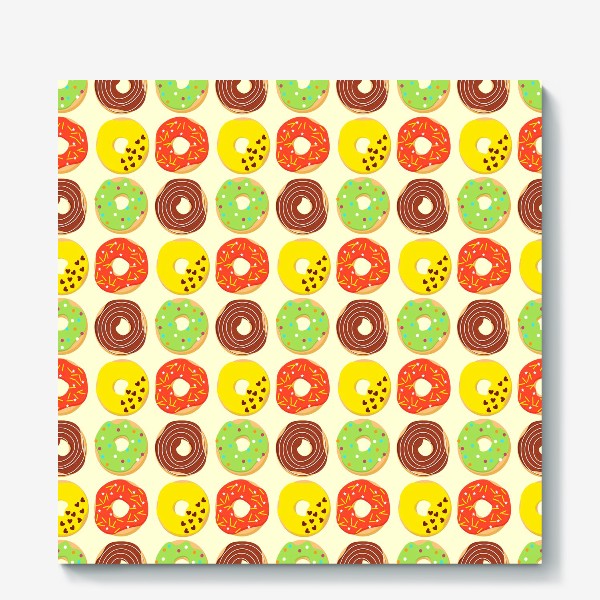 Холст «Разноцветные пончики»