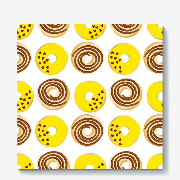 Холст «Шоколадные и лимонные  пончики»