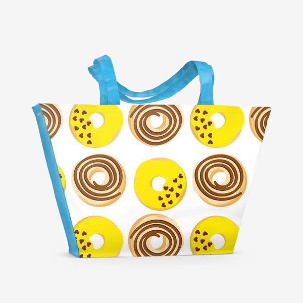 Пляжная сумка «Шоколадные и лимонные  пончики»