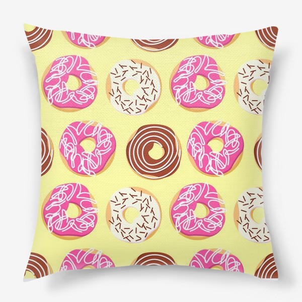 Подушка «Паттерн с пончиками»
