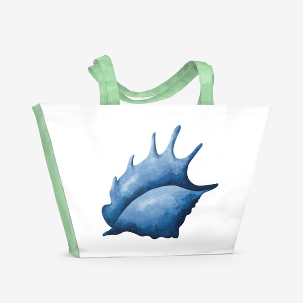 Пляжная сумка «Синее море в ракушке»