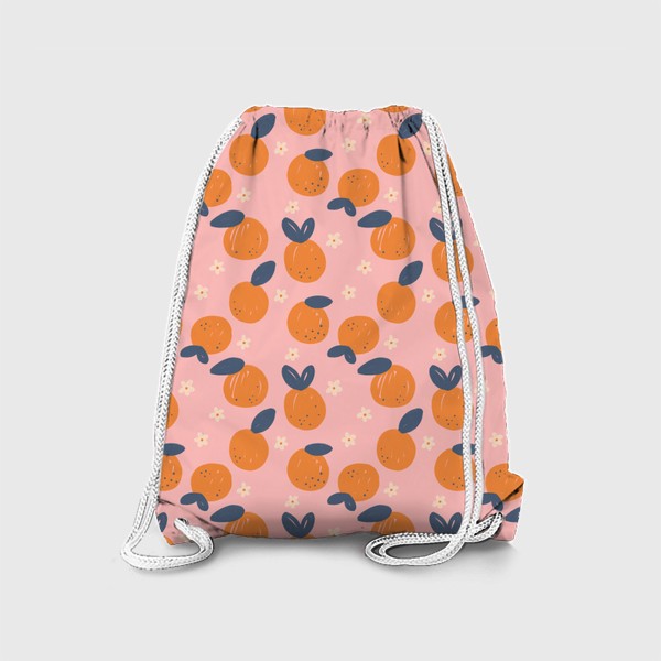 Рюкзак «Паттерн с апельсинами и цветами в наивном стиле»
