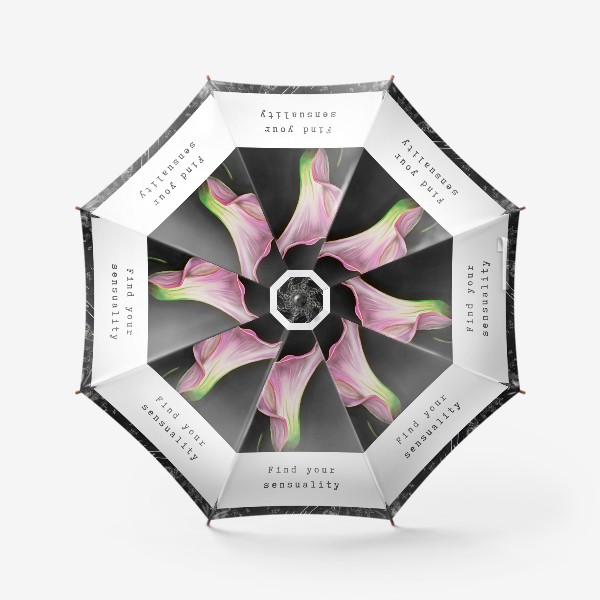 Зонт «Найди свою чувственность. Коллаж с розовой каллой сухой пастелью»