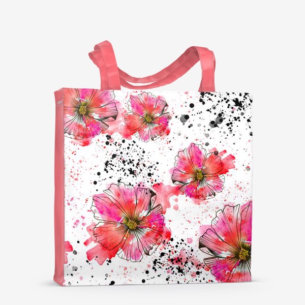 Сумка-шоппер « Акварельные цветы»