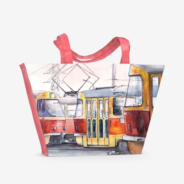 Пляжная сумка «Трамваи»