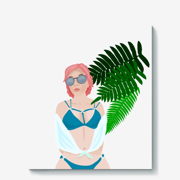 Холст «Девушка на пляже»