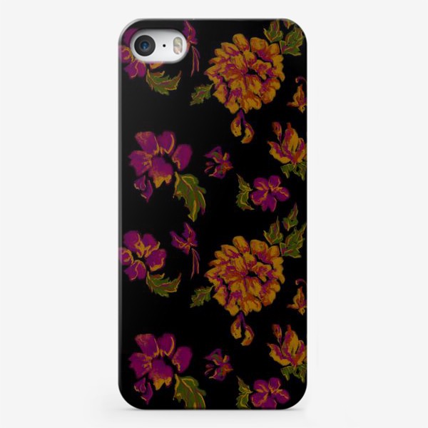 Чехол iPhone «Паттерн с цветами - в подарок девушке»