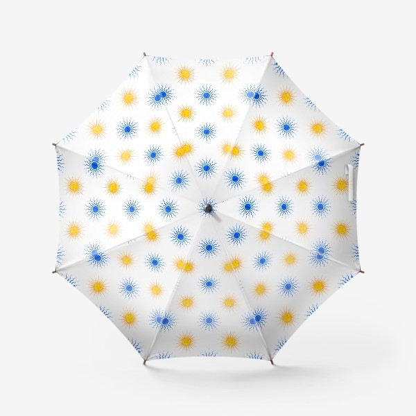 Зонт «Два солнца. Паттерн из коллекции в стиле Бохо (Boho). Геометрические фигуры с акварельной текстурой»